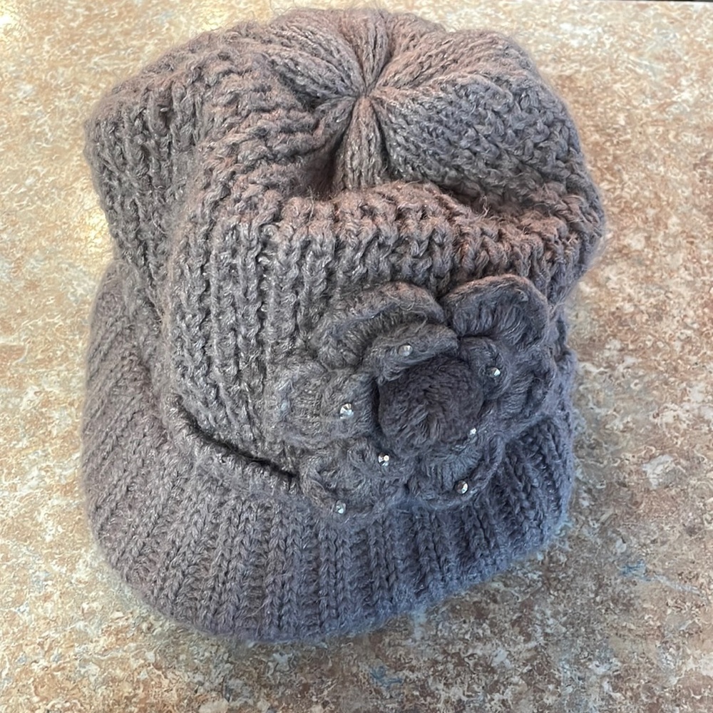 Cute knit flower hat